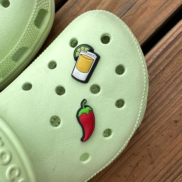 Light green Crocs w/ avocado and margarita jibbitz! - Picture 5 of 8